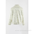 White fake fur jacket with sequins